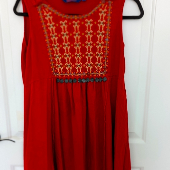 Indian cotton boho midi Dress with side knots - Picture 4 of 4